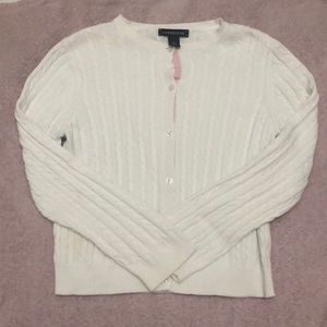 Lands End Cable Knit Cardigan. Girls Size 10-12.